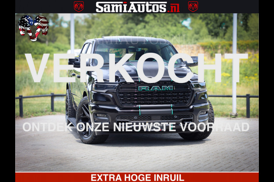 Dodge Ram 1500 Limited Night High Output 540HP 706Nm | Massage + Full Option | De Meest Luxe en Volle Pick-Up in zijn Klasse | Comfortabele Dubbele Cabine met Royale 5 Zitplaatsen | BPM vrij | Nu Leverbaar uit Voorraad | Voorraad Nr 2320 - 5138