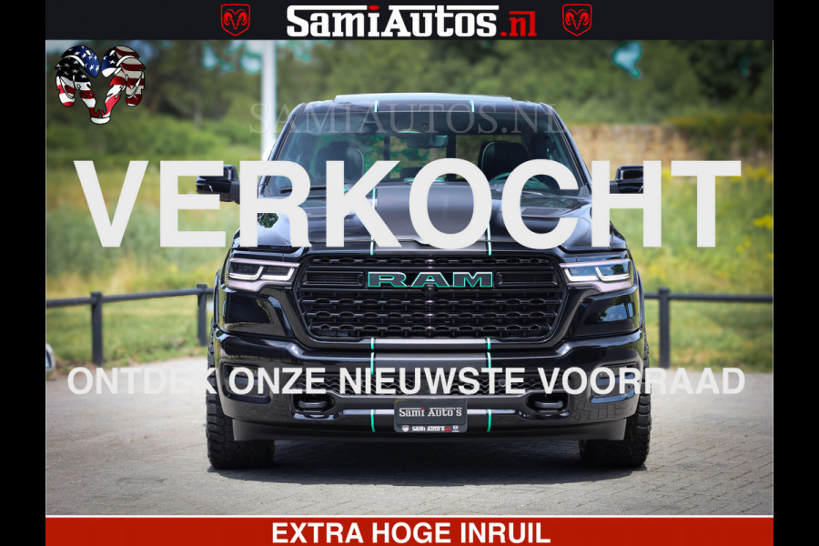 Dodge Ram 1500 Limited Night High Output 540HP 706Nm | Massage + Full Option | De Meest Luxe en Volle Pick-Up in zijn Klasse | Comfortabele Dubbele Cabine met Royale 5 Zitplaatsen | BPM vrij | Nu Leverbaar uit Voorraad | Voorraad Nr 2320 - 5138