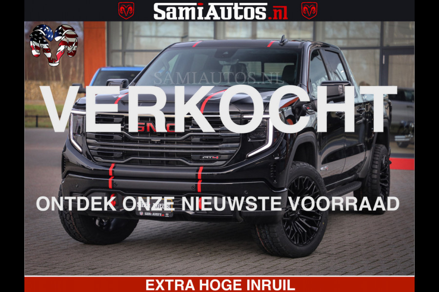 GMC Sierra AT4 6.2 V8 4X4 | VIRTUAL COCKPIT | LPG | HUD | BOM VOL | DC | RAM DEALER NEDERLAND | Dubbele Cabine met Royale 5 Zitplaatsen | BPM vrij | Nu Leverbaar uit Voorraad | Voorraad Nr 248378 |