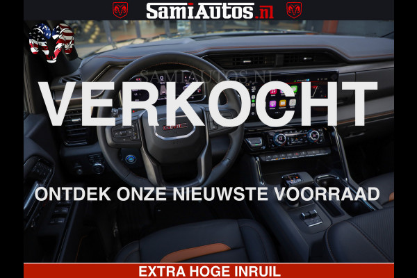 GMC Sierra AT4 6.2 V8 4X4 | VIRTUAL COCKPIT | LPG | HUD | BOM VOL | DC | RAM DEALER NEDERLAND | Dubbele Cabine met Royale 5 Zitplaatsen | BPM vrij | Nu Leverbaar uit Voorraad | Voorraad Nr 248378 |