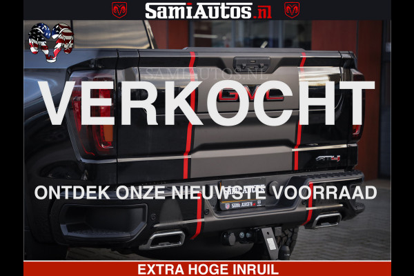 GMC Sierra AT4 6.2 V8 4X4 | VIRTUAL COCKPIT | LPG | HUD | BOM VOL | DC | RAM DEALER NEDERLAND | Dubbele Cabine met Royale 5 Zitplaatsen | BPM vrij | Nu Leverbaar uit Voorraad | Voorraad Nr 248378 |
