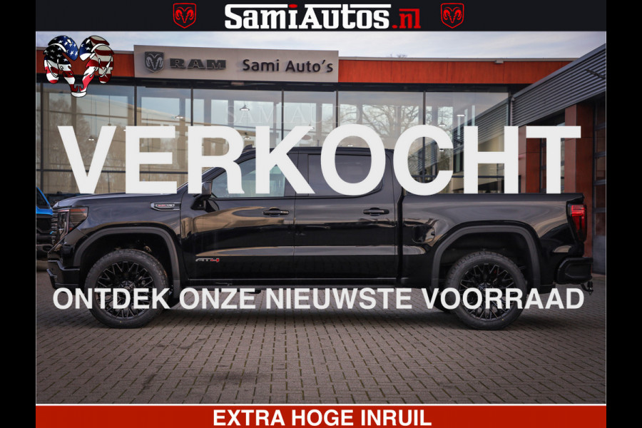 GMC Sierra AT4 6.2 V8 4X4 | VIRTUAL COCKPIT | LPG | HUD | BOM VOL | DC | RAM DEALER NEDERLAND | Dubbele Cabine met Royale 5 Zitplaatsen | BPM vrij | Nu Leverbaar uit Voorraad | Voorraad Nr 248378 |
