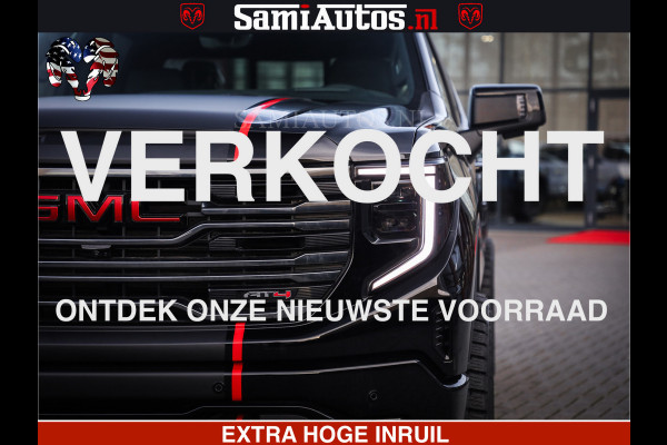 GMC Sierra AT4 6.2 V8 4X4 | VIRTUAL COCKPIT | LPG | HUD | BOM VOL | DC | RAM DEALER NEDERLAND | Dubbele Cabine met Royale 5 Zitplaatsen | BPM vrij | Nu Leverbaar uit Voorraad | Voorraad Nr 248378 |