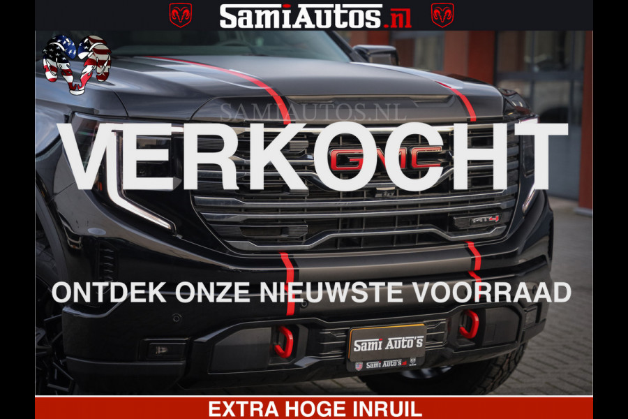GMC Sierra AT4 6.2 V8 4X4 | VIRTUAL COCKPIT | LPG | HUD | BOM VOL | DC | RAM DEALER NEDERLAND | Dubbele Cabine met Royale 5 Zitplaatsen | BPM vrij | Nu Leverbaar uit Voorraad | Voorraad Nr 248378 |