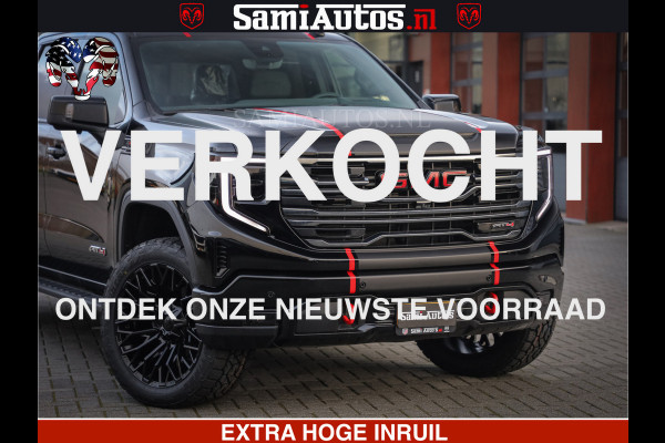 GMC Sierra AT4 6.2 V8 4X4 | VIRTUAL COCKPIT | LPG | HUD | BOM VOL | DC | RAM DEALER NEDERLAND | Dubbele Cabine met Royale 5 Zitplaatsen | BPM vrij | Nu Leverbaar uit Voorraad | Voorraad Nr 248378 |