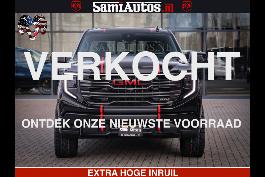 GMC Sierra AT4 6.2 V8 4X4 | VIRTUAL COCKPIT | LPG | HUD | BOM VOL | DC | RAM DEALER NEDERLAND | Dubbele Cabine met Royale 5 Zitplaatsen | BPM vrij | Nu Leverbaar uit Voorraad | Voorraad Nr 248378 |