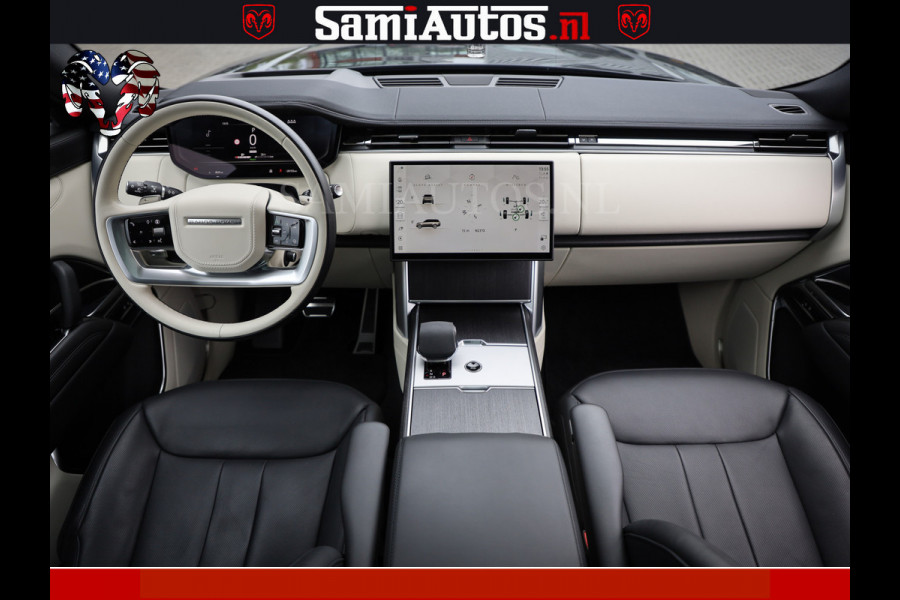 Land Rover Range Rover P550e 551 PK GARANTIE TOT 14-03-2029 | ACHTERAS BESTURING | SOFT CLOSE | HEAD-UP | PHEV | 23 INCH VELGEN | PANORAMADAK | STUURVERWARMING | STOEL KOELING | Fabrieksgarantie tot 14-03-2029 – Geniet van gemoedsrust met uitgebreide dekking tot deze datum. GZK-71-D