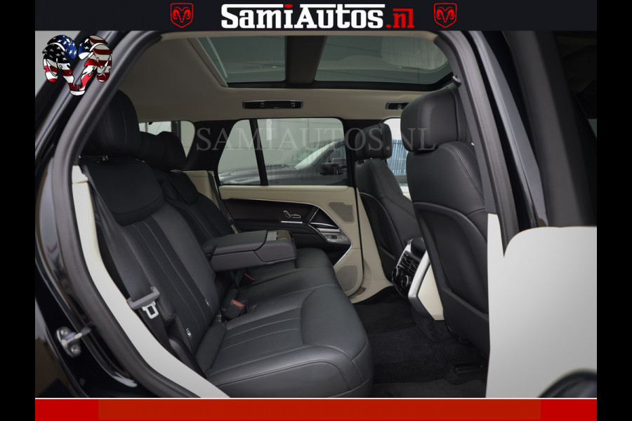 Land Rover Range Rover P550e 551 PK GARANTIE TOT 14-03-2029 | ACHTERAS BESTURING | SOFT CLOSE | HEAD-UP | PHEV | 23 INCH VELGEN | PANORAMADAK | STUURVERWARMING | STOEL KOELING | Fabrieksgarantie tot 14-03-2029 – Geniet van gemoedsrust met uitgebreide dekking tot deze datum. GZK-71-D