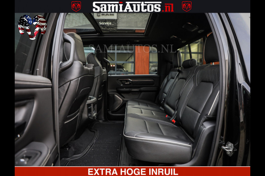 Dodge Ram 1500 Limited Night High Output 540HP 706Nm | Massage + Full Option | De Meest Luxe en Volle Pick-Up in zijn Klasse | Comfortabele Dubbele Cabine met Royale 5 Zitplaatsen | BPM vrij | Nu Leverbaar uit Voorraad | Voorraad Nr 2357 - 5182