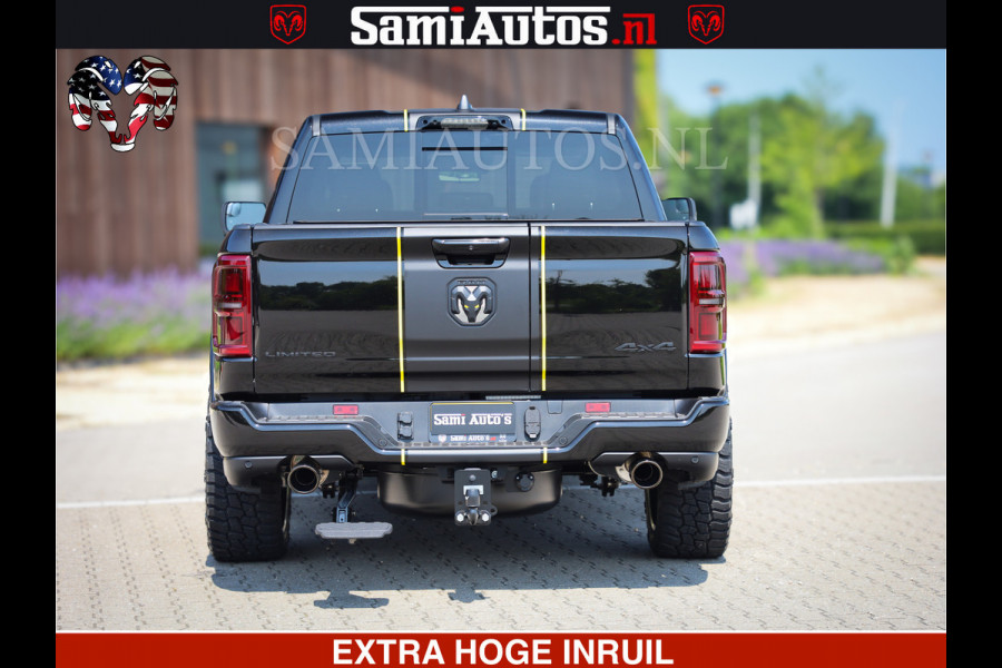 Dodge Ram 1500 Limited Night High Output 540HP 706Nm | Massage + Full Option | De Meest Luxe en Volle Pick-Up in zijn Klasse | Comfortabele Dubbele Cabine met Royale 5 Zitplaatsen | BPM vrij | Nu Leverbaar uit Voorraad | Voorraad Nr 2356 - 0990