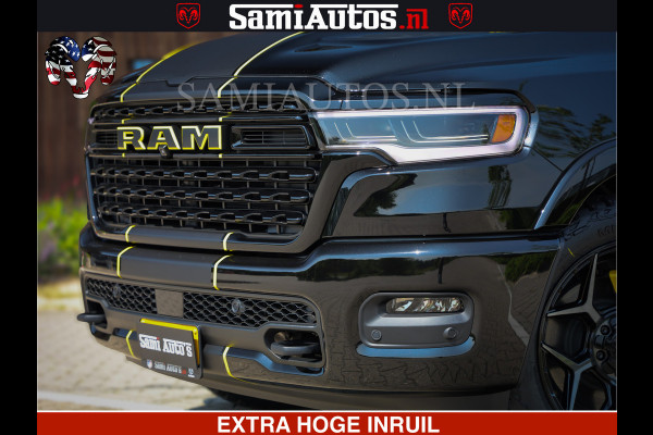 Dodge Ram 1500 Limited Night High Output 540HP 706Nm | Massage + Full Option | De Meest Luxe en Volle Pick-Up in zijn Klasse | Comfortabele Dubbele Cabine met Royale 5 Zitplaatsen | BPM vrij | Nu Leverbaar uit Voorraad | Voorraad Nr 2356 - 0990