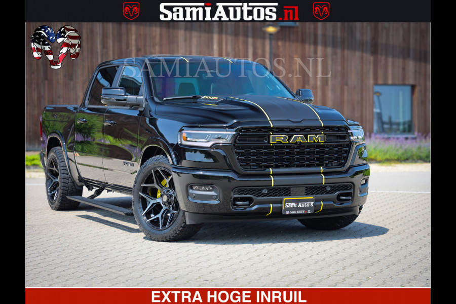 Dodge Ram 1500 Limited Night High Output 540HP 706Nm | Massage + Full Option | De Meest Luxe en Volle Pick-Up in zijn Klasse | Comfortabele Dubbele Cabine met Royale 5 Zitplaatsen | BPM vrij | Nu Leverbaar uit Voorraad | Voorraad Nr 2356 - 0990