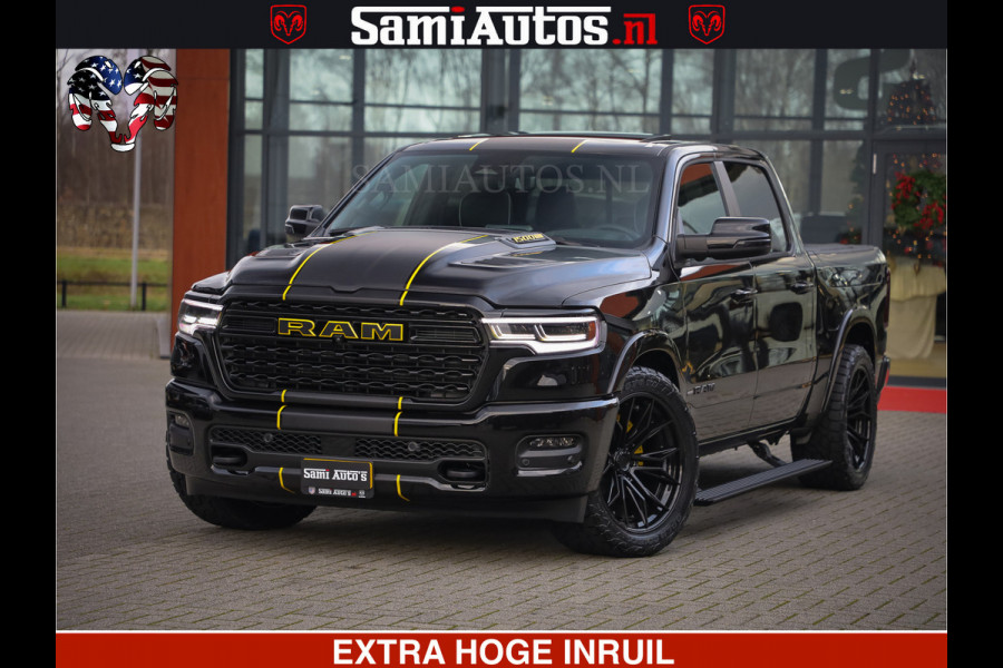 Dodge Ram 1500 Limited Night H.O 540HP 706Nm | Massage + Full Option | De Meest Luxe en Volle Pick-Up in zijn Klasse | Comfortabele Dubbele Cabine met Royale 5 Zitplaatsen | BPM vrij | Nu Leverbaar uit Voorraad | Voorraad Nr 2295 - 8559