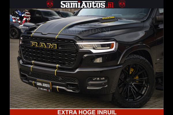Dodge Ram 1500 Limited Night H.O 540HP 706Nm | Massage + Full Option | De Meest Luxe en Volle Pick-Up in zijn Klasse | Comfortabele Dubbele Cabine met Royale 5 Zitplaatsen | BPM vrij | Nu Leverbaar uit Voorraad | Voorraad Nr 2295 - 8559