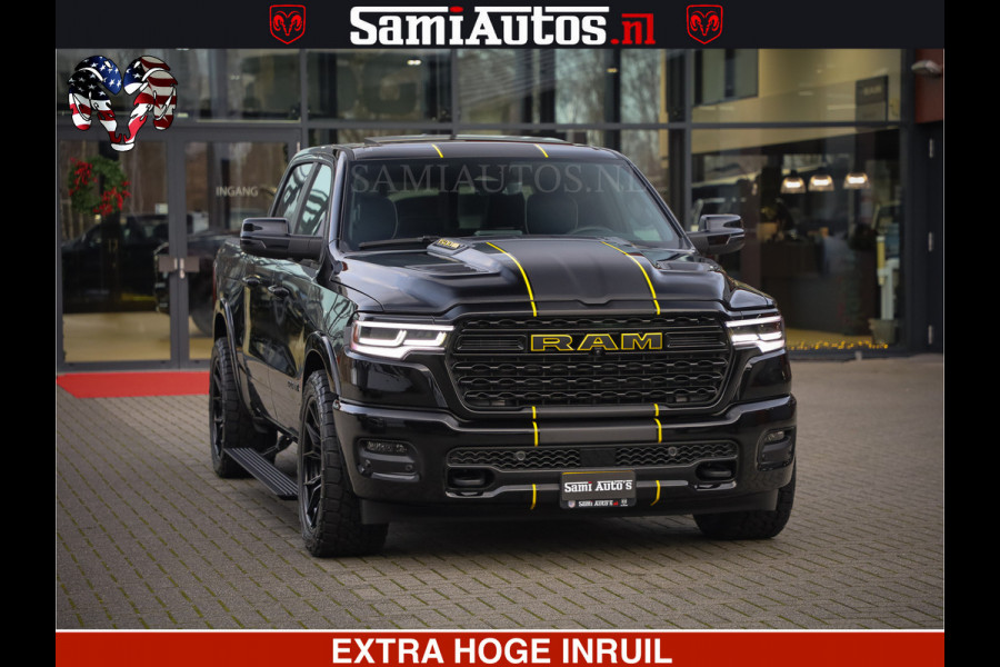 Dodge Ram 1500 Limited Night H.O 540HP 706Nm | Massage + Full Option | De Meest Luxe en Volle Pick-Up in zijn Klasse | Comfortabele Dubbele Cabine met Royale 5 Zitplaatsen | BPM vrij | Nu Leverbaar uit Voorraad | Voorraad Nr 2295 - 8559