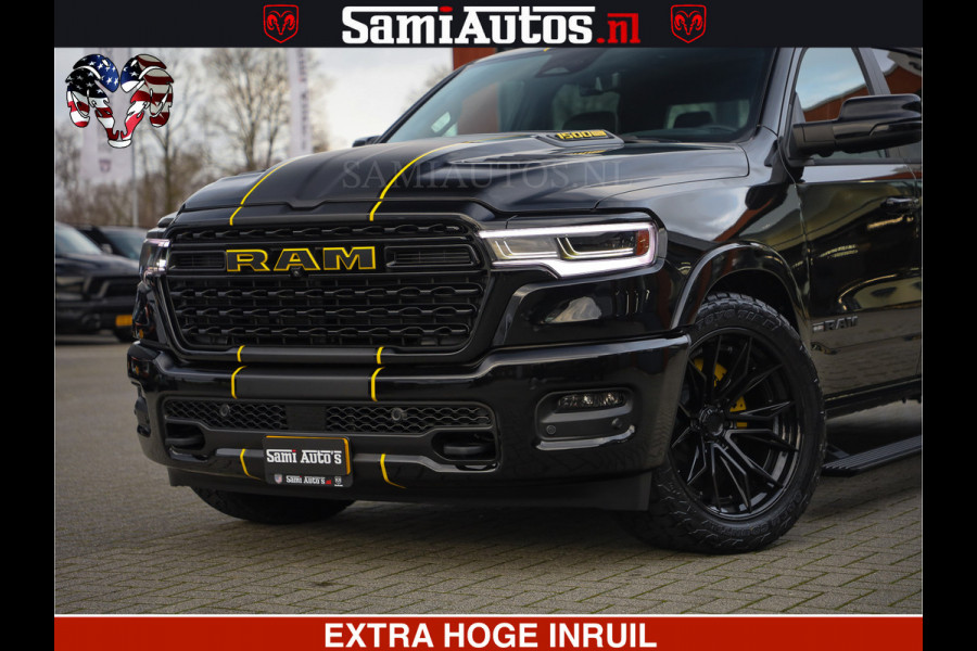 Dodge Ram 1500 Limited Night H.O 540HP 706Nm | Massage + Full Option | De Meest Luxe en Volle Pick-Up in zijn Klasse | Comfortabele Dubbele Cabine met Royale 5 Zitplaatsen | BPM vrij | Nu Leverbaar uit Voorraad | Voorraad Nr 2295 - 8559