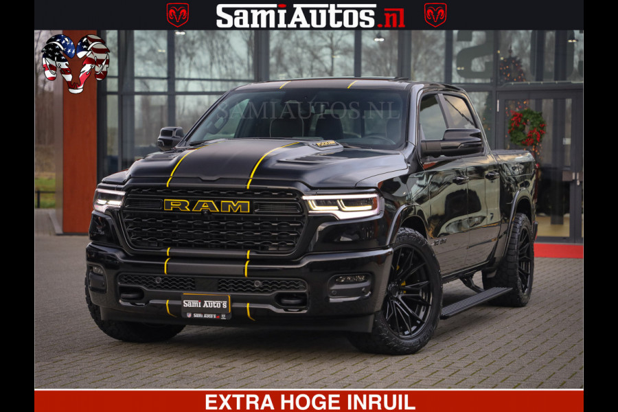 Dodge Ram 1500 Limited Night H.O 540HP 706Nm | Massage + Full Option | De Meest Luxe en Volle Pick-Up in zijn Klasse | Comfortabele Dubbele Cabine met Royale 5 Zitplaatsen | BPM vrij | Nu Leverbaar uit Voorraad | Voorraad Nr 2295 - 8559