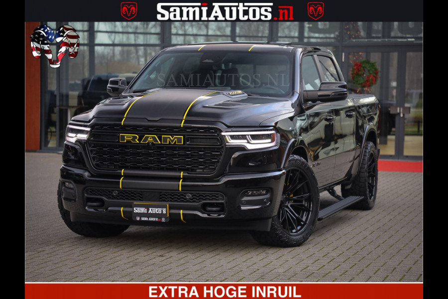 Dodge Ram 1500 Limited Night H.O 540HP 706Nm | Massage + Full Option | De Meest Luxe en Volle Pick-Up in zijn Klasse | Comfortabele Dubbele Cabine met Royale 5 Zitplaatsen | BPM vrij | Nu Leverbaar uit Voorraad | Voorraad Nr 2295 - 8559
