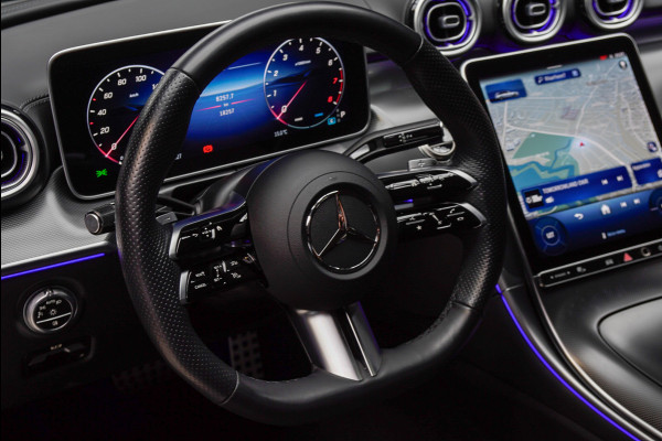 Mercedes-Benz C-Klasse Estate 180 AMG Line Panodak Leer 360° Memory Distronic+ Matrix Laser Navi LED Nightpack Elektr. trekhaak PTS Ambient Plus Elekt. achterklep LM velgen BTW auto!