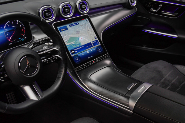 Mercedes-Benz C-Klasse Estate 180 AMG Line Panodak Leer 360° Memory Distronic+ Matrix Laser Navi LED Nightpack Elektr. trekhaak PTS Ambient Plus Elekt. achterklep LM velgen BTW auto!