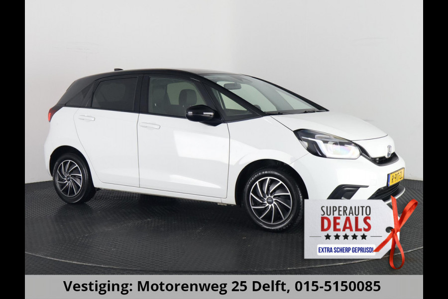 Honda Jazz 1.5 HEV ELEGANCE BI-TONE 1e EIG . GARANTIE 2033* STOELVERWARMING . CRUISE CONTROL . BLUETOOTH . ELEKTRISCHE RAMEN V+A