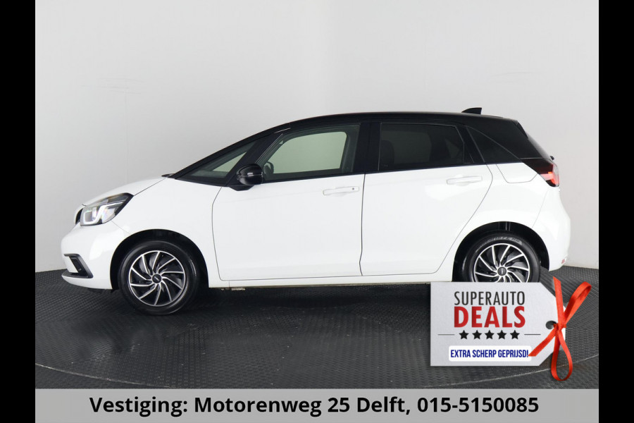 Honda Jazz 1.5 HEV ELEGANCE BI-TONE 1e EIG . GARANTIE 2033* STOELVERWARMING . CRUISE CONTROL . BLUETOOTH . ELEKTRISCHE RAMEN V+A