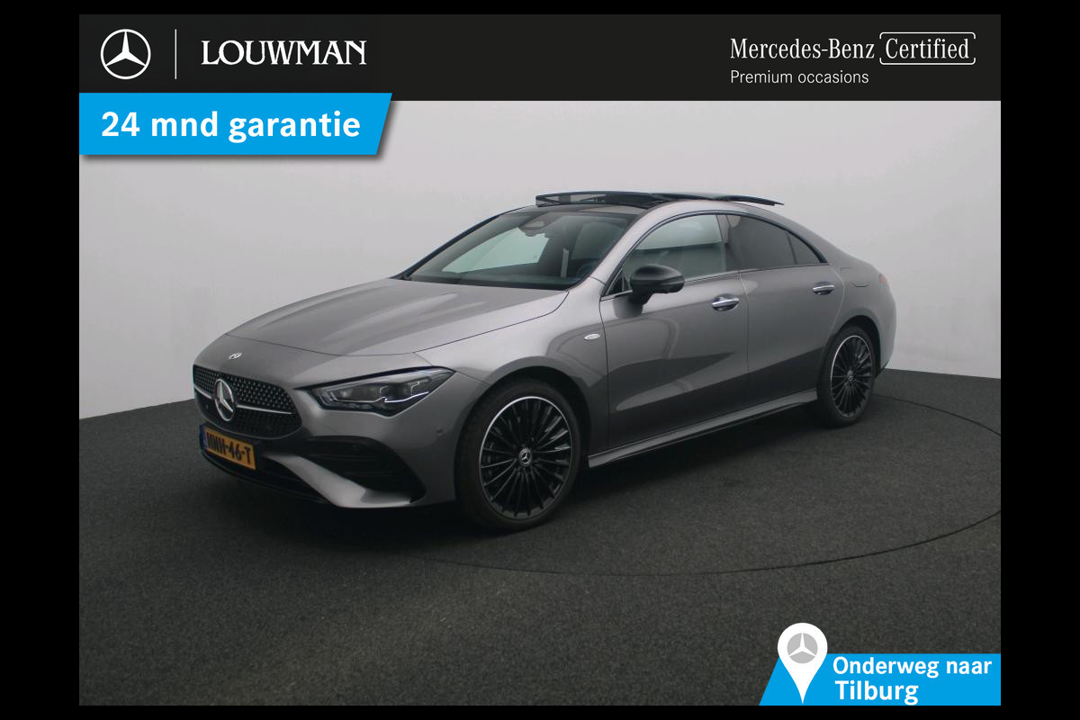 Mercedes-Benz CLA-Klasse 250 e Business Solution AMG Trekhaak | AMG Line | Night Pakket | Panorama Schuif-Kanteldak | 19 Inch AMG velgen. Inclusief 24 maanden MB Certified garantie voor Europa.