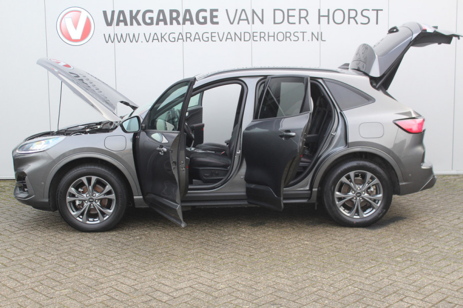 Ford Kuga 2.5-225pk Plug-in Hybrid ST-Line X. Hybride rijden voor een reële prijs ! Adaptive Cruise Control, Stoel-, achterbank, stuur- en voorraamverwarming, autm. airco dual, camera v+a, elektr. achterklep, side- en lane assist etc.