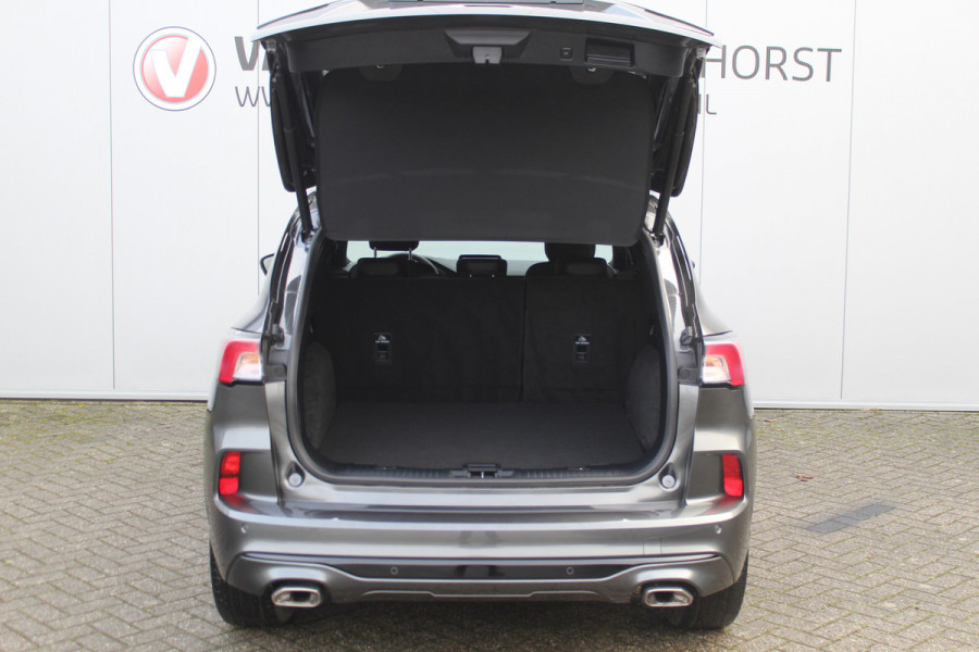 Ford Kuga 2.5-225pk Plug-in Hybrid ST-Line X. Hybride rijden voor een reële prijs ! Adaptive Cruise Control, Stoel-, achterbank, stuur- en voorraamverwarming, autm. airco dual, camera v+a, elektr. achterklep, side- en lane assist etc.