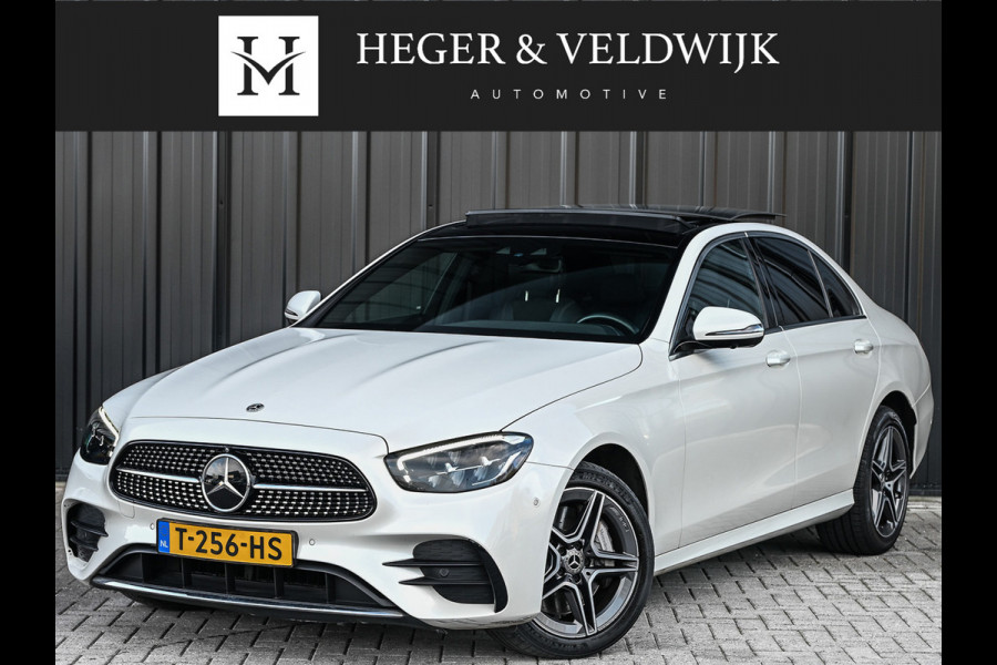 Mercedes-Benz E-Klasse 300 e 4MATIC 320pk AMG Line | Panorama dak | Burmester Sound | Distronic | Memory seats | Head-Up | Ambiance interieur  | Camera 360 | Full Led