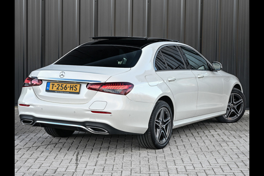 Mercedes-Benz E-Klasse 300 e 4MATIC 320pk AMG Line | Panorama dak | Burmester Sound | Distronic | Memory seats | Head-Up | Ambiance interieur  | Camera 360 | Full Led