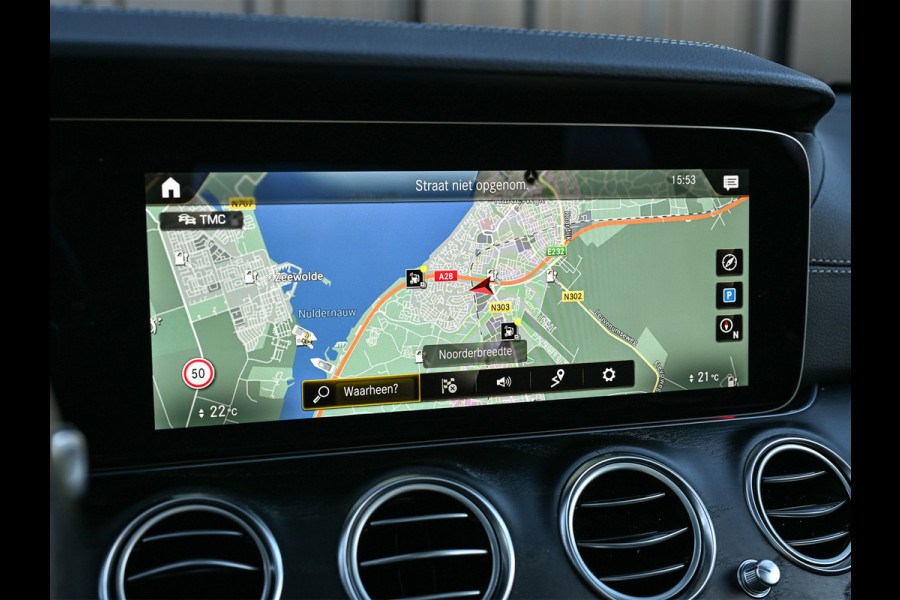 Mercedes-Benz E-Klasse 300 e 4MATIC 320pk AMG Line | Panorama dak | Burmester Sound | Distronic | Memory seats | Head-Up | Ambiance interieur  | Camera 360 | Full Led