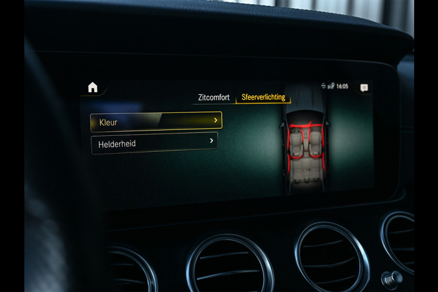 Mercedes-Benz E-Klasse 300 e 4MATIC 320pk AMG Line | Panorama dak | Burmester Sound | Distronic | Memory seats | Head-Up | Ambiance interieur  | Camera 360 | Full Led