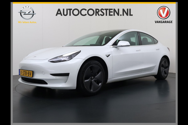 Tesla Model 3 RWD SR plus 325PK SOH 93% LFP Accu Lmv 18" AutoPilot Leder Panoramadak Adaptive-Cruise Camera's Elektr.-Stuur+Stoelen+Spiegels+G Navi LED DAB Voorverwarmen interieur via App Keyless One-Pedal-Drive 1e Eigenaar Origineel Nederlandse Auto Fabrieksgarantie op Accu en Motor tot 10-12-2028/160.000km