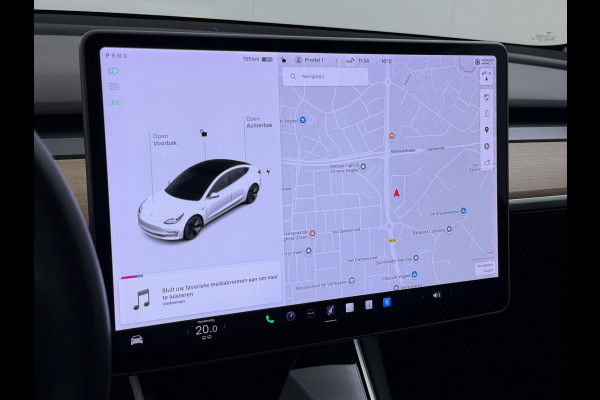 Tesla Model 3 RWD SR plus 325PK SOH 93% LFP Accu Lmv 18" AutoPilot Leder Panoramadak Adaptive-Cruise Camera's Elektr.-Stuur+Stoelen+Spiegels+G Navi LED DAB Voorverwarmen interieur via App Keyless One-Pedal-Drive 1e Eigenaar Origineel Nederlandse Auto Fabrieksgarantie op Accu en Motor tot 10-12-2028/160.000km
