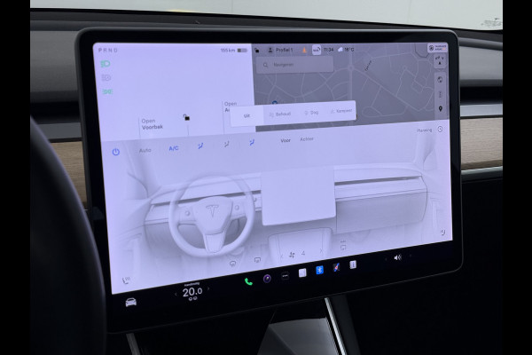 Tesla Model 3 RWD SR plus 325PK SOH 93% LFP Accu Lmv 18" AutoPilot Leder Panoramadak Adaptive-Cruise Camera's Elektr.-Stuur+Stoelen+Spiegels+G Navi LED DAB Voorverwarmen interieur via App Keyless One-Pedal-Drive 1e Eigenaar Origineel Nederlandse Auto Fabrieksgarantie op Accu en Motor tot 10-12-2028/160.000km