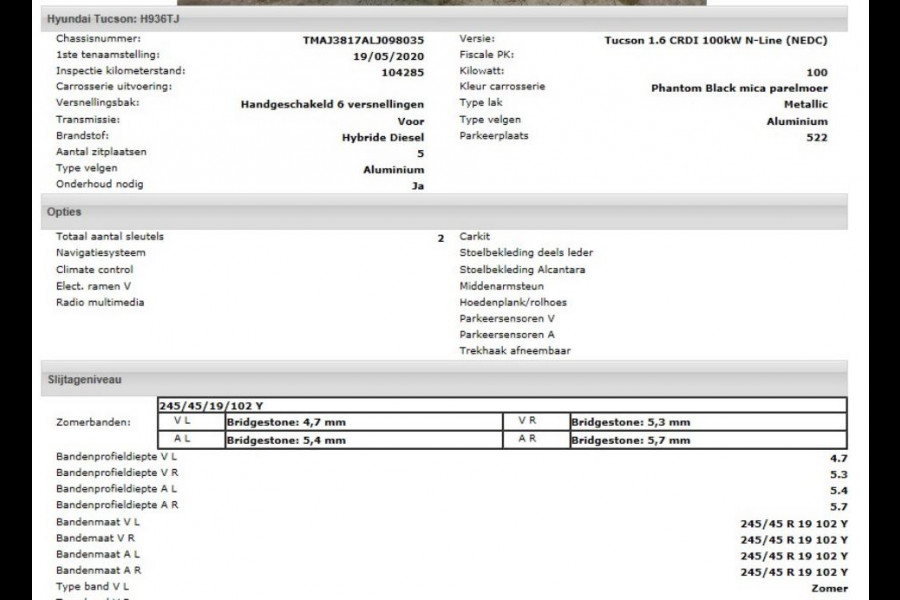 Hyundai Tucson 1.6 CRDi 136PK N-Line / Trekhaak / Navigatie / Camera / 1/2Leder / Airco-ecc./ Stoelverwarming / Apk 01-2027