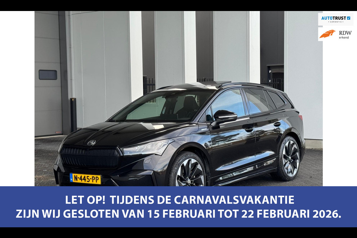 Škoda ENYAQ iV 80 Sportline, panoramadak, achteruitrijcamera, stoelverwarming, vele opties, 1 e eigenaar, NL auto met nap