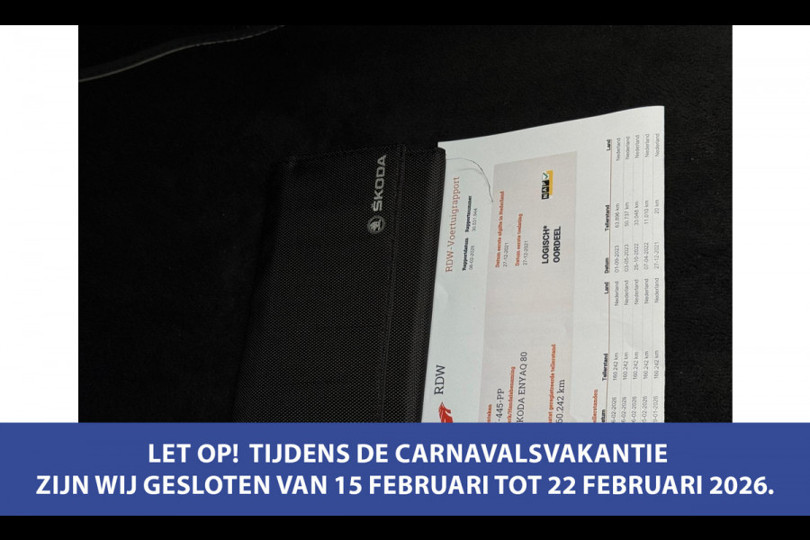 Škoda ENYAQ iV 80 Sportline, panoramadak, achteruitrijcamera, stoelverwarming, vele opties, 1 e eigenaar, NL auto met nap
