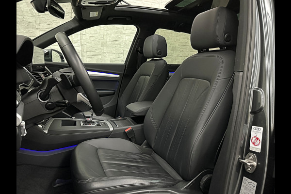 Audi Q5 300pk Hybrid S-Line | Luchtvering | Panorama | ACC | B&O Sound | Massage | Trekhaak | Matrix-LED | Head-Up | Sfeerverlichting | Leder | ISO-Glas | 3-Zone Clima | Standkachel | Bekerhouder Koeling/Verwarming | Stoelverwarming V+A | Zwarte Hemel | Carplay | Zonwering |