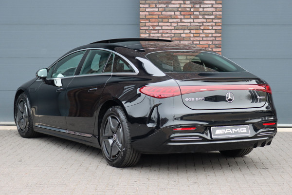 Mercedes-Benz EQS 500 4MATIC AMG Line 108 kWh | Luchtvering | Achterasbesturing | Distronic+ | Memory | Nekverwarming | Massage | Entertainment Achter+ | Verwarmd Stuurwiel | HUD | Burmester | Panoramadak | Digital Light |