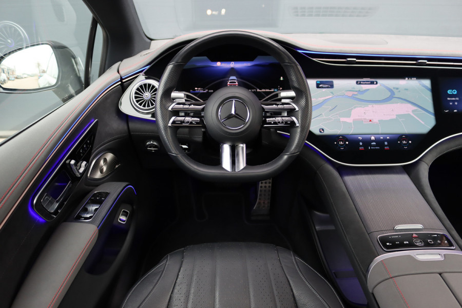 Mercedes-Benz EQS 500 4MATIC AMG Line 108 kWh | Luchtvering | Achterasbesturing | Distronic+ | Memory | Nekverwarming | Massage | Entertainment Achter+ | Verwarmd Stuurwiel | HUD | Burmester | Panoramadak | Digital Light |