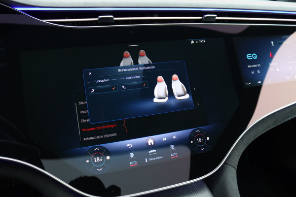 Mercedes-Benz EQS 500 4MATIC AMG Line 108 kWh | Luchtvering | Achterasbesturing | Distronic+ | Memory | Nekverwarming | Massage | Entertainment Achter+ | Verwarmd Stuurwiel | HUD | Burmester | Panoramadak | Digital Light |