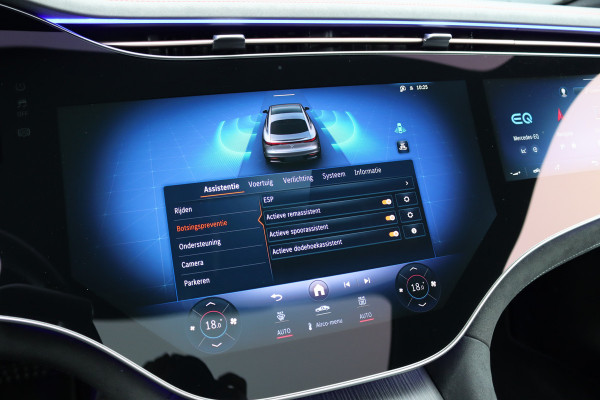 Mercedes-Benz EQS 500 4MATIC AMG Line 108 kWh | Luchtvering | Achterasbesturing | Distronic+ | Memory | Nekverwarming | Massage | Entertainment Achter+ | Verwarmd Stuurwiel | HUD | Burmester | Panoramadak | Digital Light |
