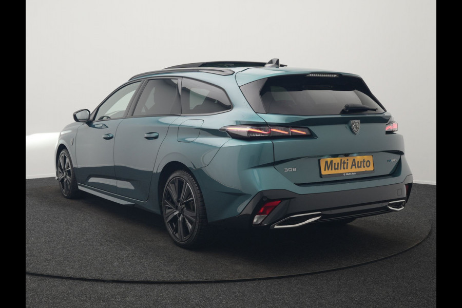 Peugeot 308 SW 1.6 Plug In Hybrid GT Pack Business 225pk Dealer O.H. PHEV | Panodak | Adaptive Cruise | 360 Camera | Lederen Sportstoelen Massage & Memory | Focal Sound | Stoelen & Stuur Verwarmd | Sfeerverlichting | Apple Carplay | Keyless | Navigatie | DAB |