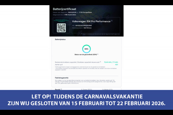 Volkswagen ID.4 Pro Business 77 kWh, 360 camera, sfeerverl, SOH 98 procent, elect trekhaak, 1 e eigenaar, NL auto met nap