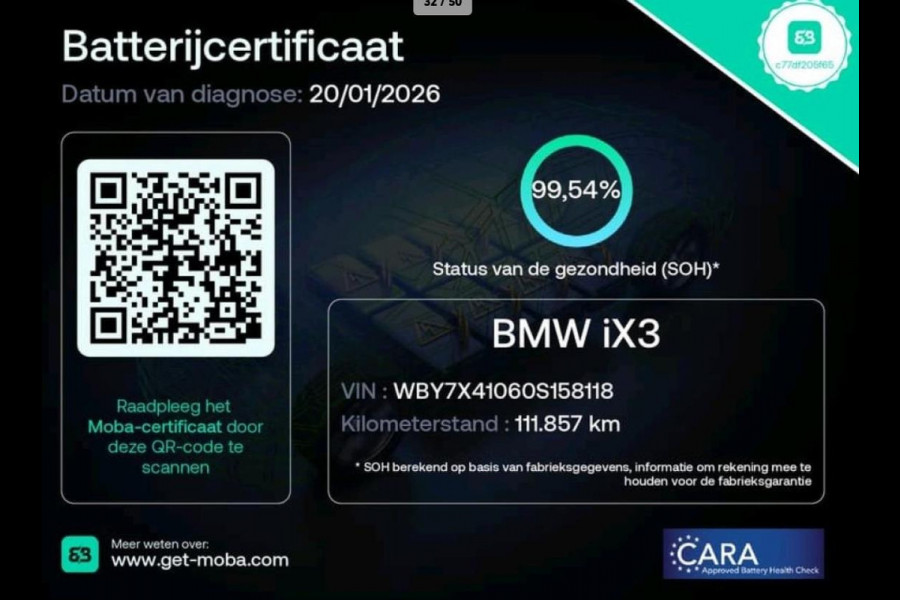 BMW iX3 Executive 80 kWh 99% SOH Shadow Line Pack