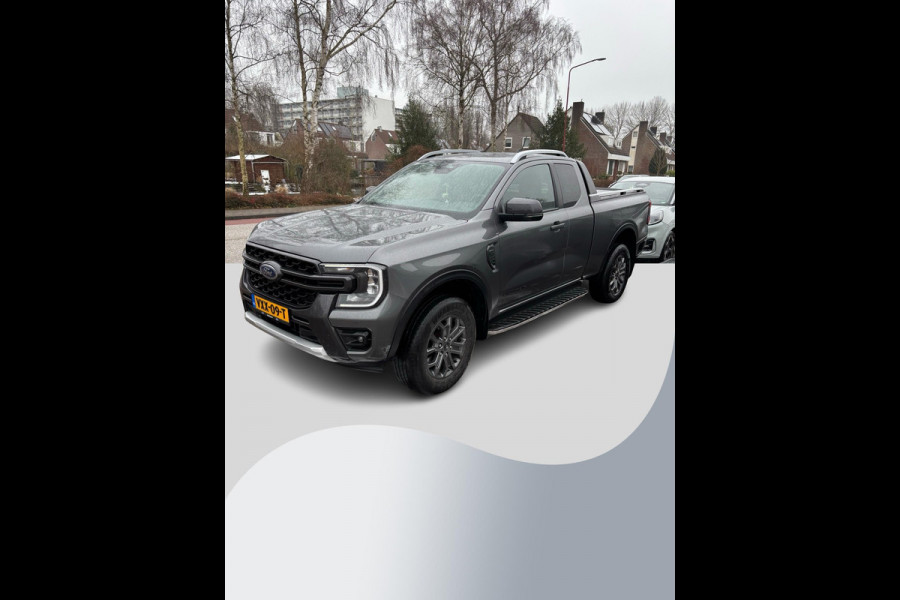 Ford Ranger 2.0 Super Cab EcoBlue Wildtrak 204pk Automaat | Trekhaak | Lederen Bekleding | Rollertop | 3.500kh Trekgewicht | Adaptieve Cruise
