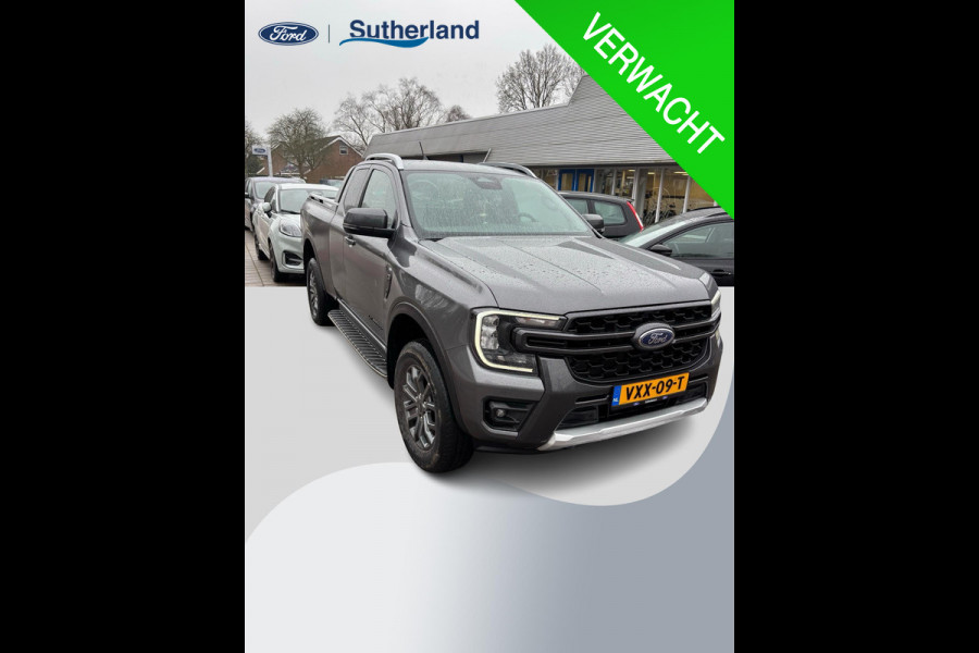 Ford Ranger 2.0 Super Cab EcoBlue Wildtrak 204pk Automaat | Trekhaak | Lederen Bekleding | Rollertop | 3.500kh Trekgewicht | Adaptieve Cruise