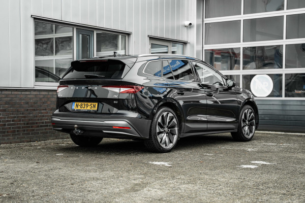 Škoda ENYAQ iV | SOH 91% | 80 | Pano | Trekhaak | Full leder | Stoel + stuurverw